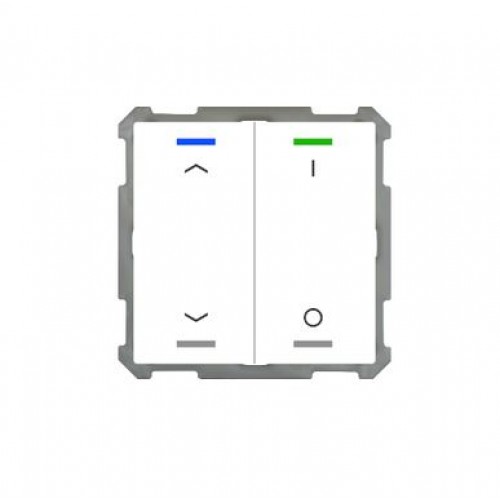63MM KNX PUSH BUTTON LITE 2-FOLD RGBW WHITE (GLOSS) UP/DOWN (L) + I/O SYMBOL (R) + TEMPERATURE SENSOR