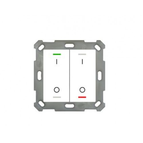 55MM KNX PUSH BUTTON LITE 2-FOLD RGBW WHITE (GLOSS) I/O SYMBOL WITH TEMPERATURE SENSOR