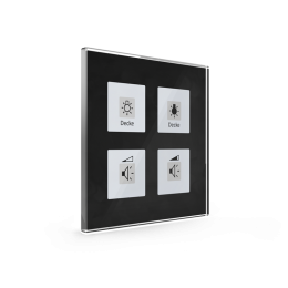 GLASS PUSH BUTTON PLUS 4-FOLD BLACK