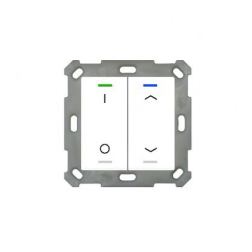 55MM KNX PUSH BUTTON LITE 2-FOLD RGBW WHITE (GLOSS) UP/DOWN (R) + I/O SYMBOL (L) + TEMPERATURE SENSOR