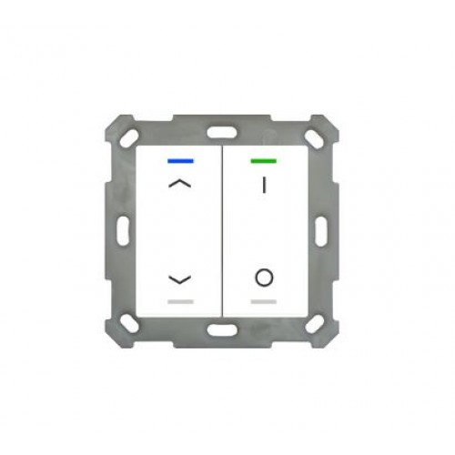 55MM KNX PUSH BUTTON LITE 2-FOLD RGBW WHITE (GLOSS) UP/DOWN (L) + I/O SYMBOL (R) + TEMPERATURE SENSOR