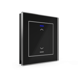KNX GLASS PUSH BUTTON II LITE 1-FOLD RGBW BLACK UP/DOWN SYMBOL, BE-GTL10S.A1S