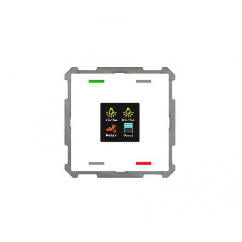 63MM KNX PUSH BUTTON SMART 4-FOLD WITH COLOUR DISPLAY WHITE (GLOSS) WITHOUT TEMPERATURE SENSOR